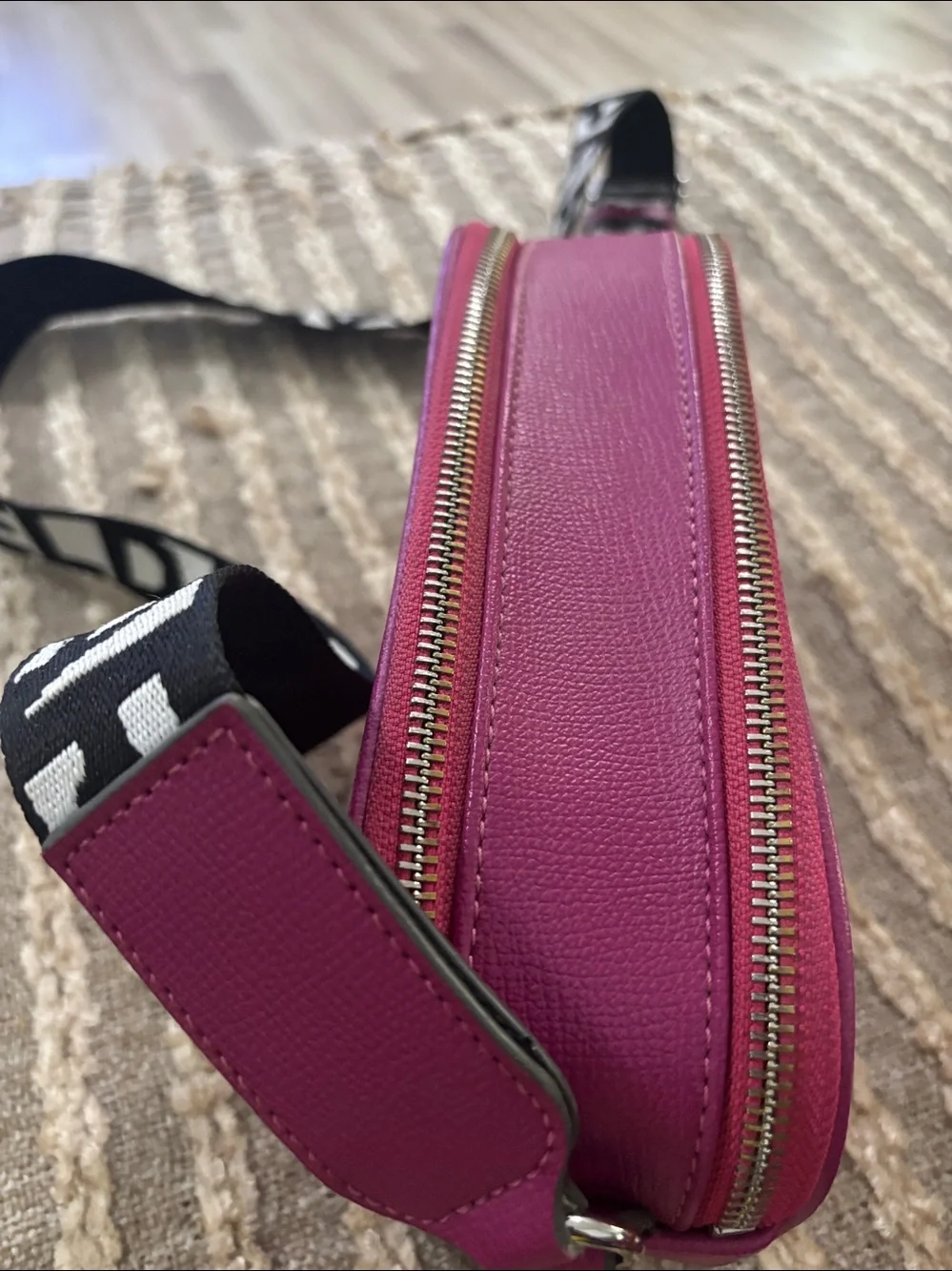 Karl Lagerfeld Hot Pink Crossbody Maybelle Bag with Karl & Choupette Charm